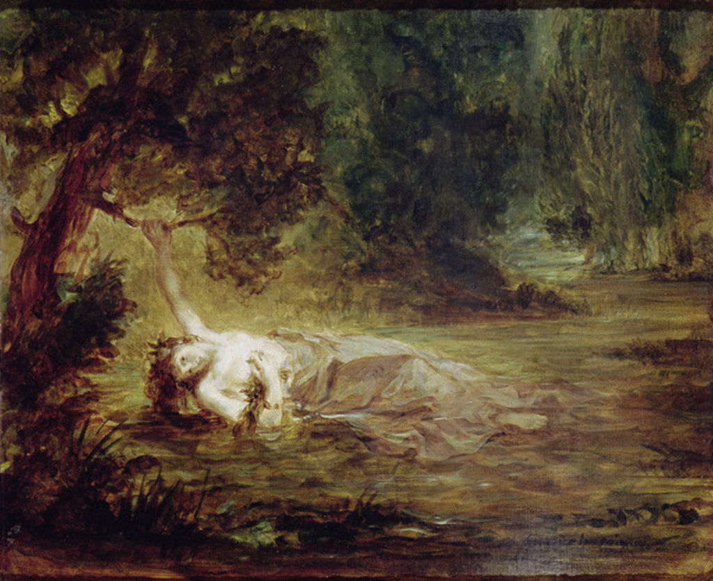 Detail of The Death of Ophelia, 1838 by Ferdinand Victor Eugene Delacroix
