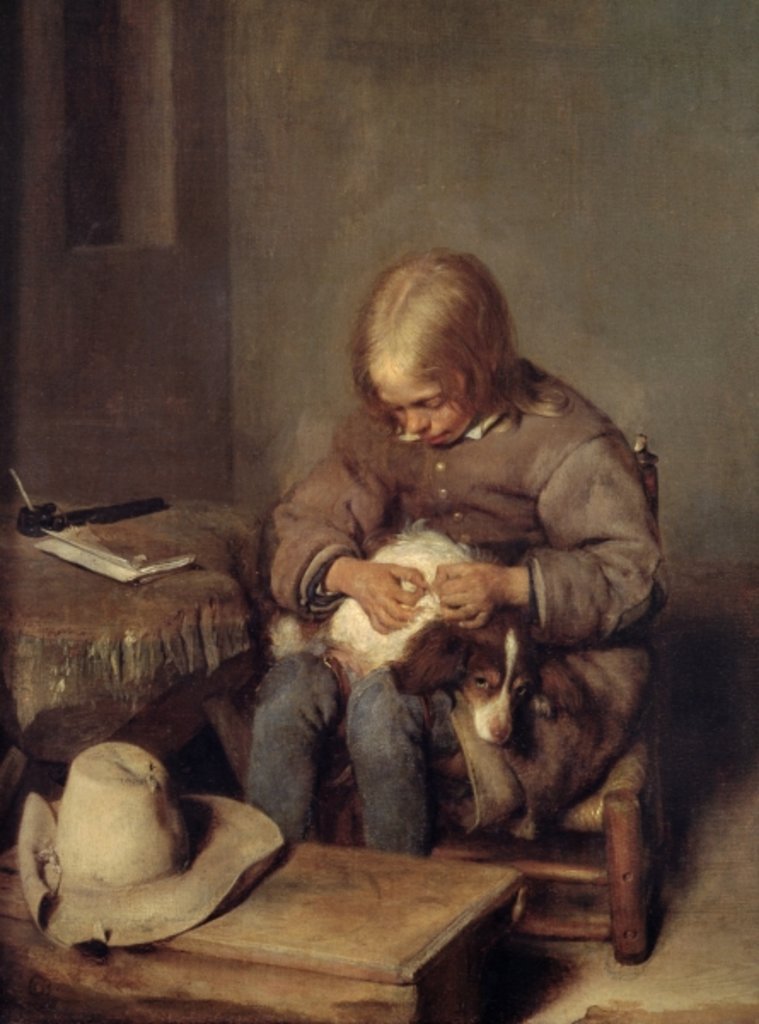 Detail of The Flea-Catcher c.1655 by Gerard ter Borch or Terborch