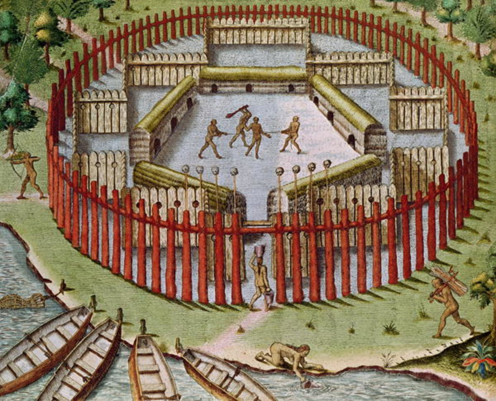 Detail of An Indian Village by Theodor de Bry