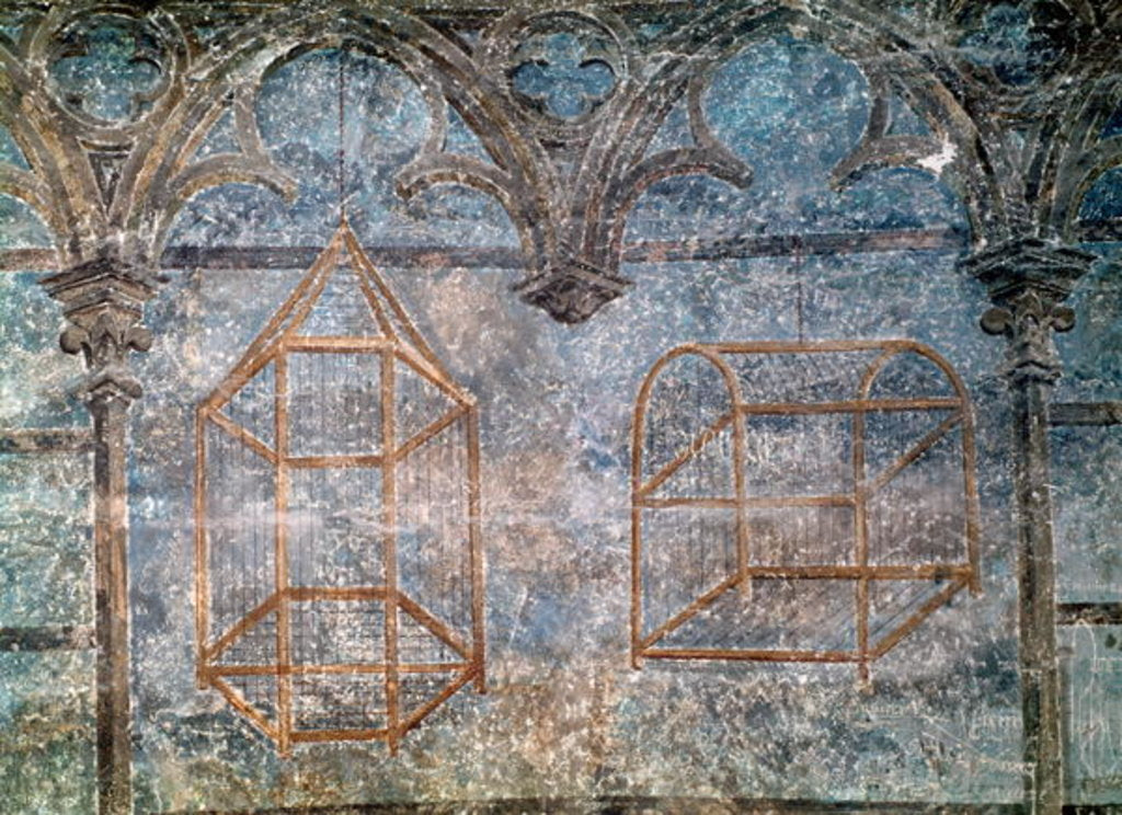 Detail of Cages and architectural details from the Pope's bedroom, 1334-62 by French School