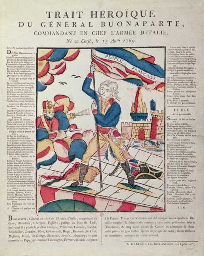 Detail of Napoleon I on the Bridge at Arcola, 17th November 1796, 18th-19th century by School French