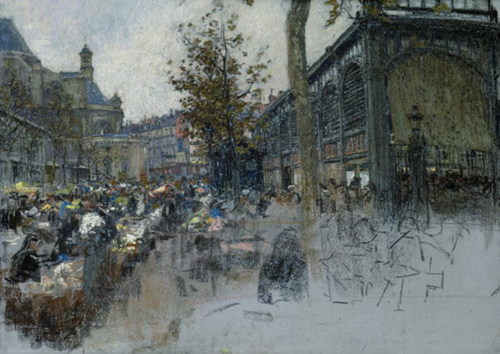 Detail of Study for Les Halles, 1893 by Leon Augustin Lhermitte
