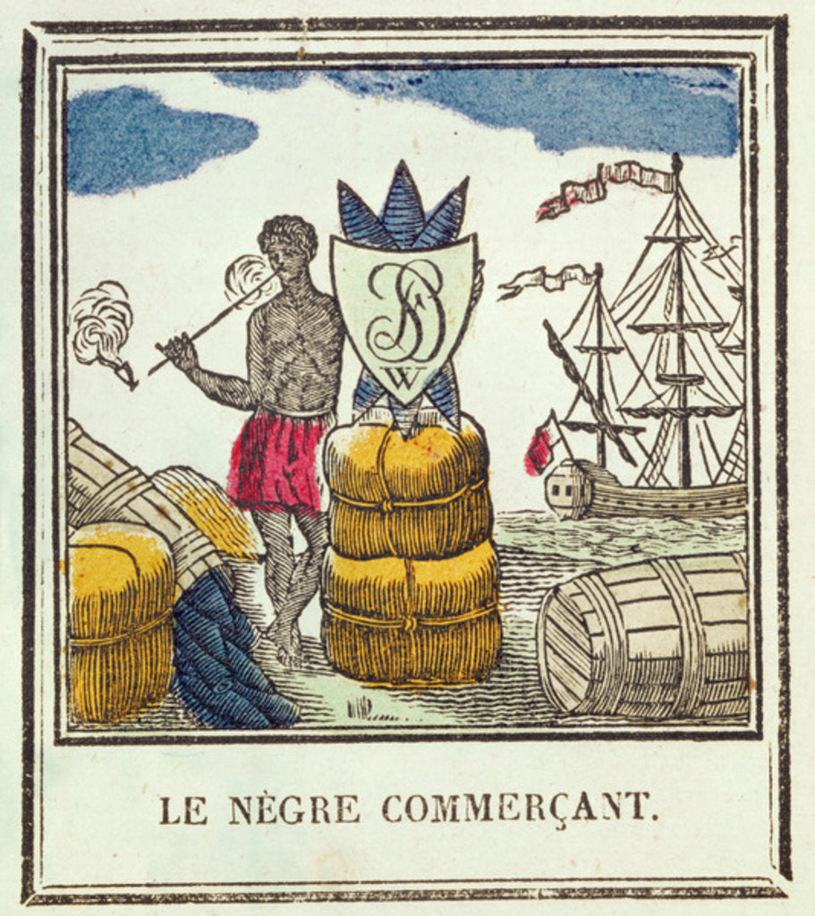 Detail of The Black Trader, plate 529 from 'Les Petits Metiers' by French School