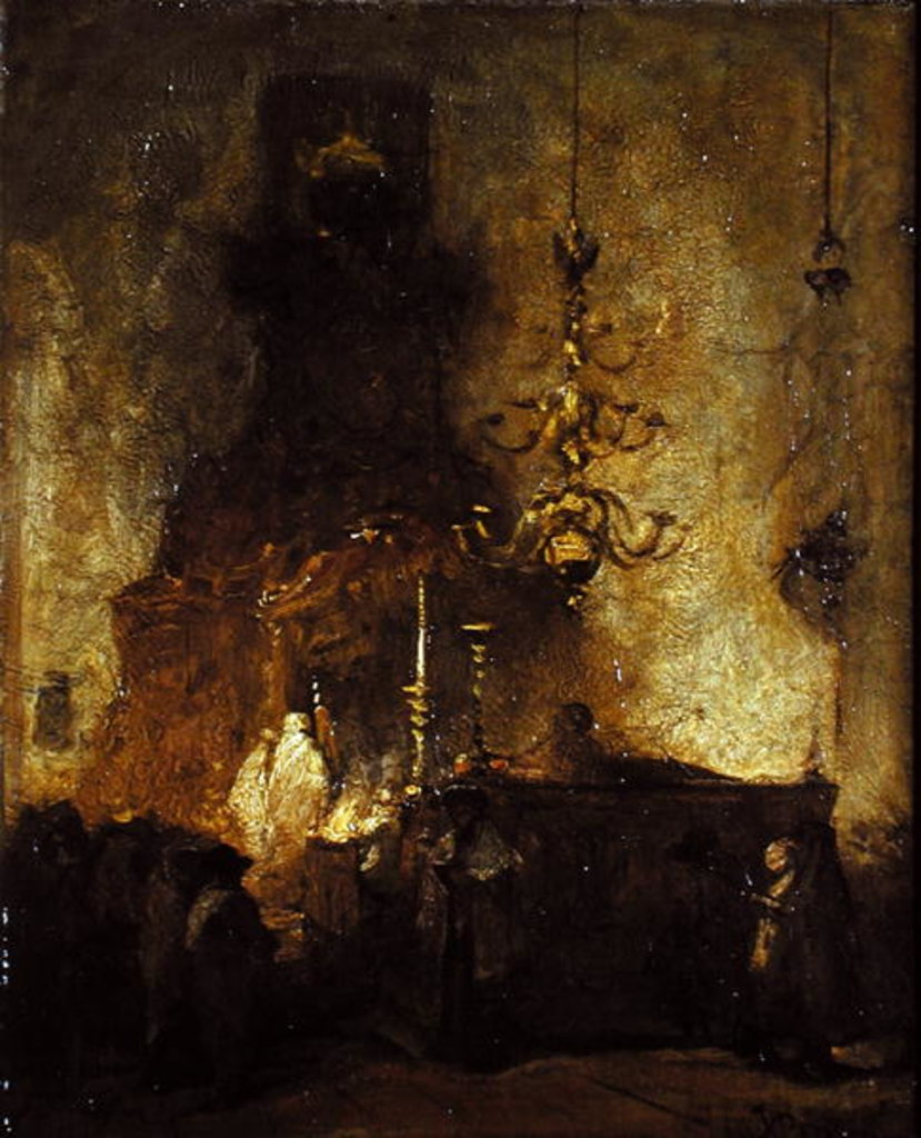 Detail of Interior of a German Synagogue in the Hague, 1875-80 by Johannes Bosboom