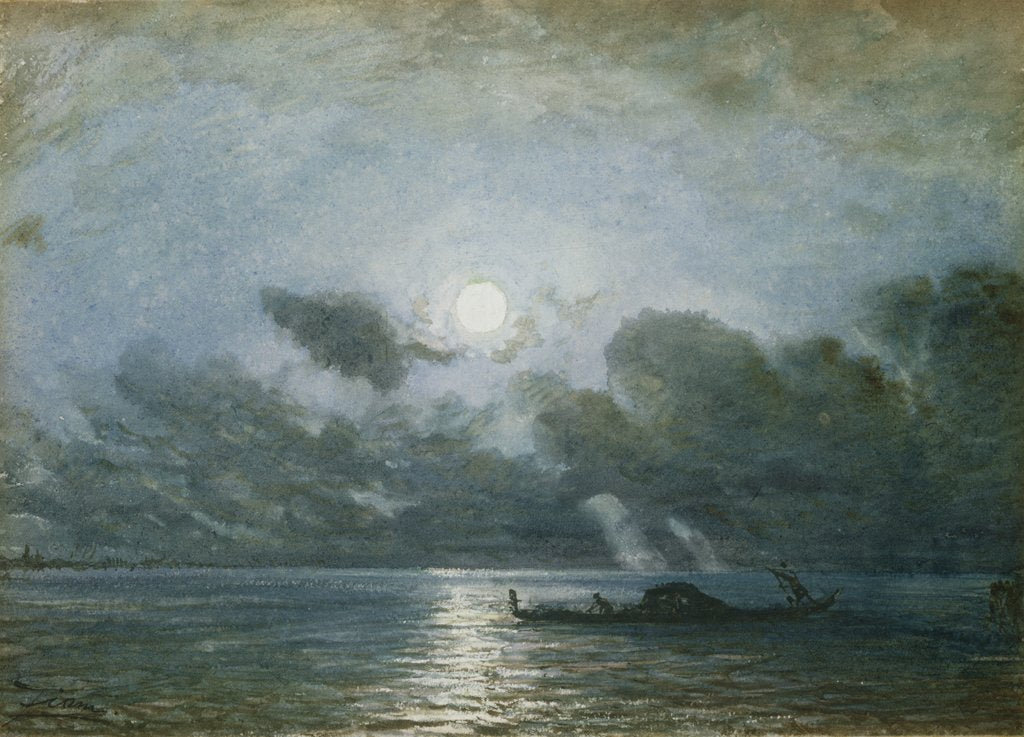 Detail of Venice by Moonlight by Felix Ziem