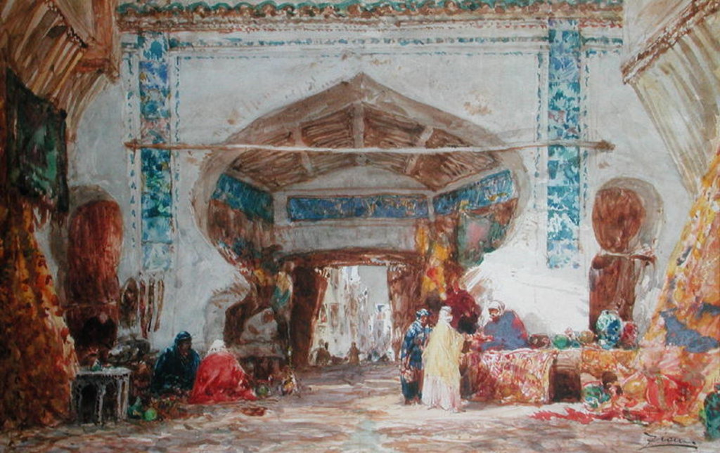 Detail of Bazaar in Constantinople by Felix Ziem
