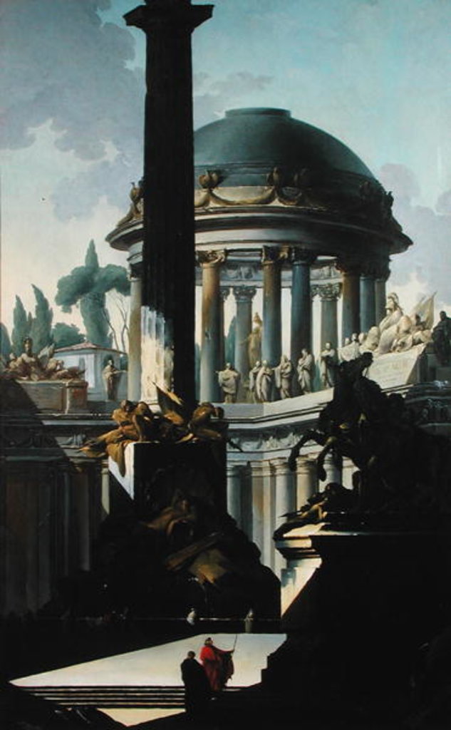 Detail of Architectural Landscape or Capriccio by Louis-Joseph Le Lorrain