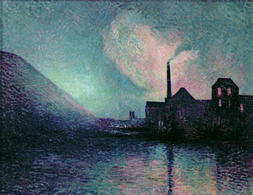 Detail of Couillet by Night, 1896 by Maximilien Luce