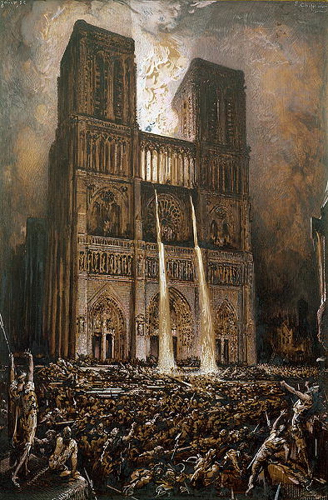 Detail of The Populace Besieging Notre-Dame by Francois Nicolas Chifflart