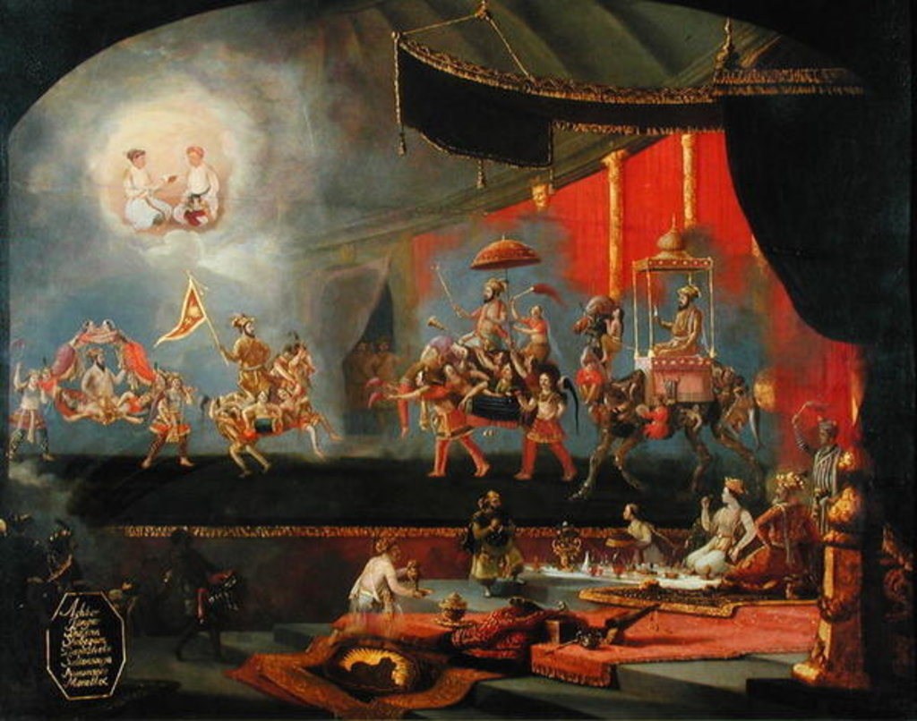 Detail of Painting inspired by Moghul miniatures by Willem Schellinks