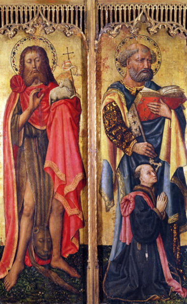 Detail of St. John the Baptist and St. Peter by Swiss School