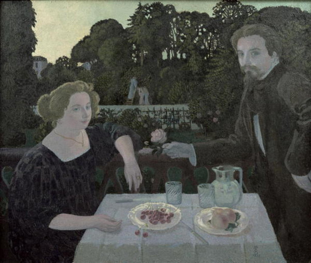 Detail of Marthe and Maurice Denis at Dusk, or The Dessert in the Garden, 1897 by Maurice Denis