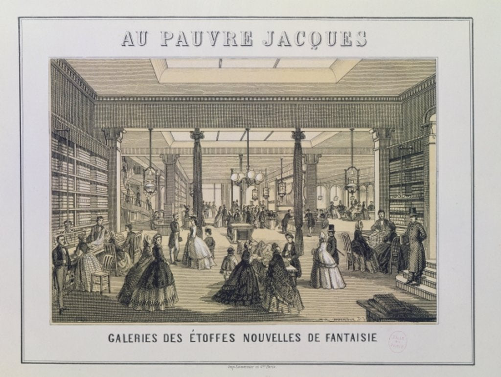Detail of Au Pauvre Jacques: The Fabric Department by French School