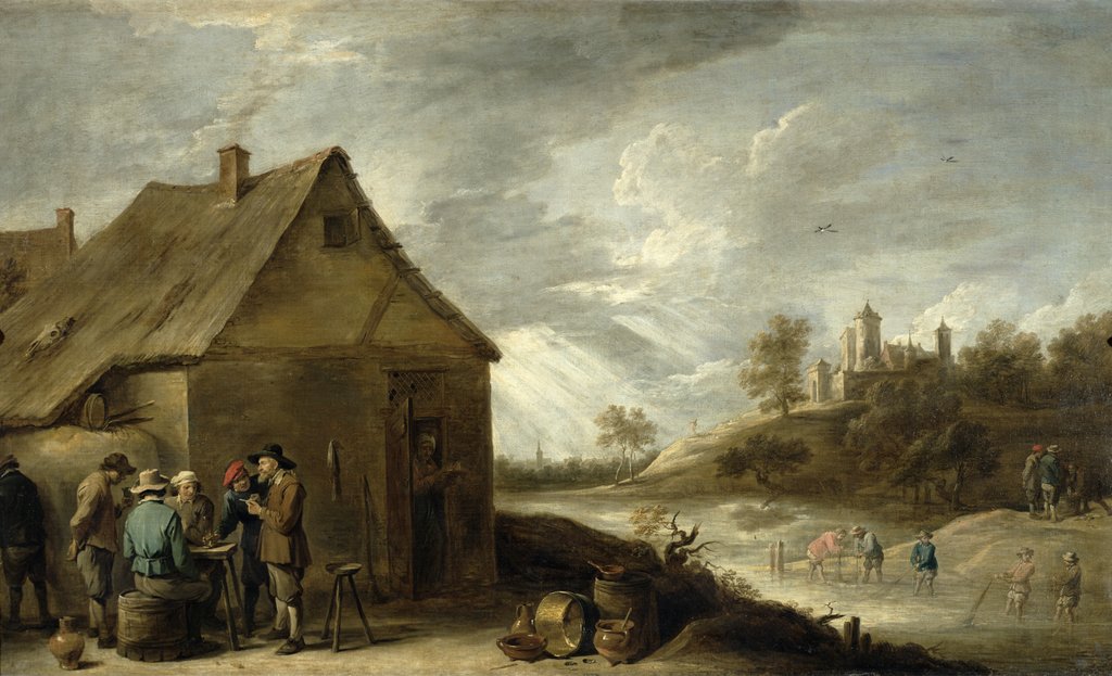 Detail of Inn by a River by David the Younger Teniers