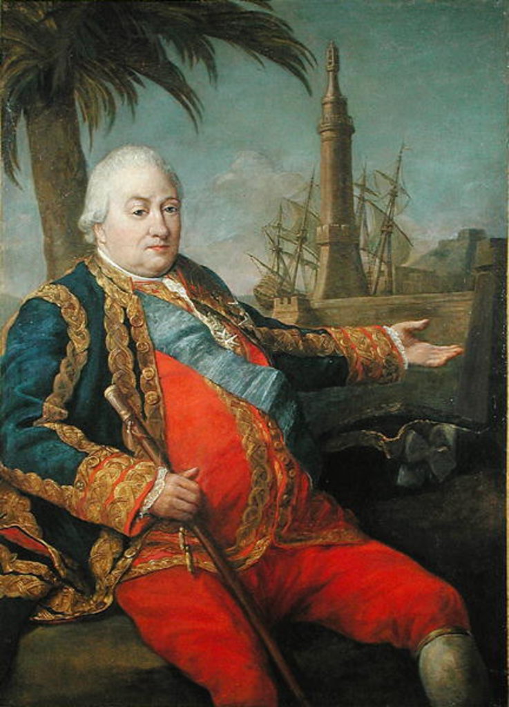 Detail of Pierre de Suffren-Saint-Tropez Vice Admiral of France by Pompeo Girolamo Batoni