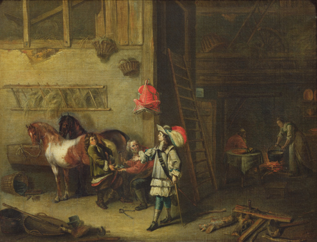 Detail of The Blacksmith by Matheus van Helmont