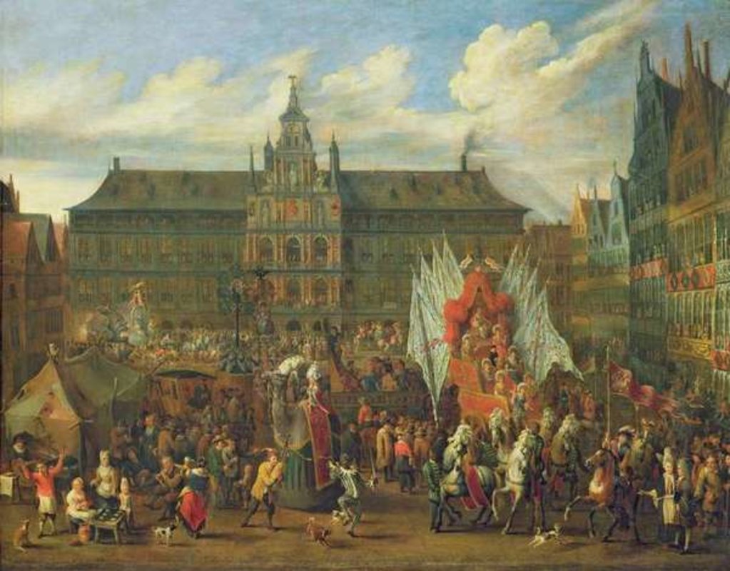 Detail of A Procession at Antwerp, 1697 by Alexander van Bredael
