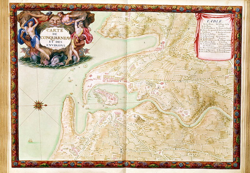 Detail of Ms 988 volume 3 fol.31 Map of Concarneau by Sebastien Le Prestre de Vauban
