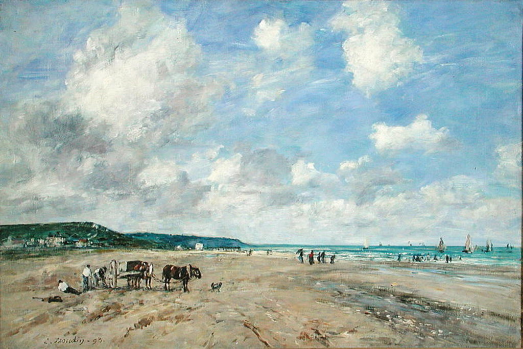 Detail of The Beach at Tourgeville, 1893 by Eugene Louis Boudin