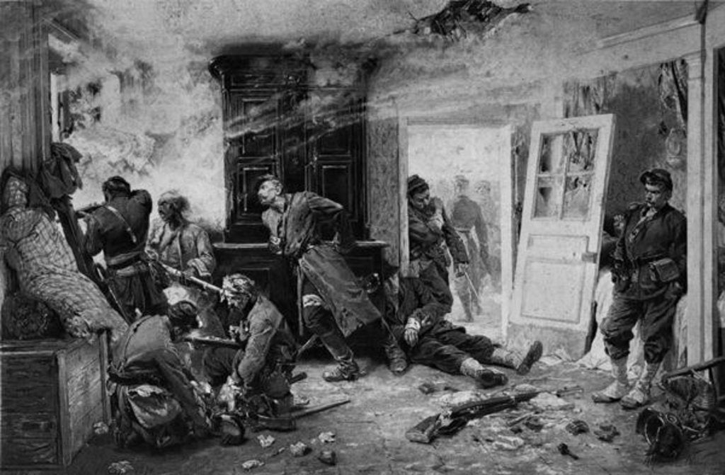 Detail of The last cartridges at Balan near Sedan, 1870 by Alphonse Marie de Neuville