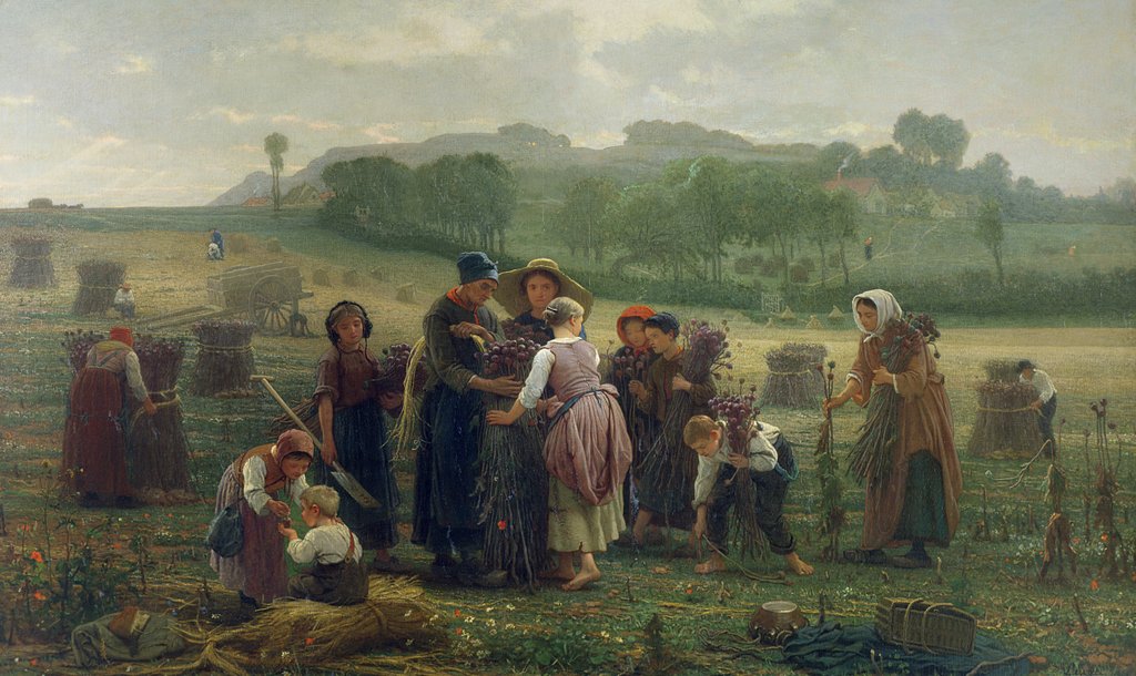 Detail of Harvesting Poppies in Picardy, 1860 by Desire Francois Laugee