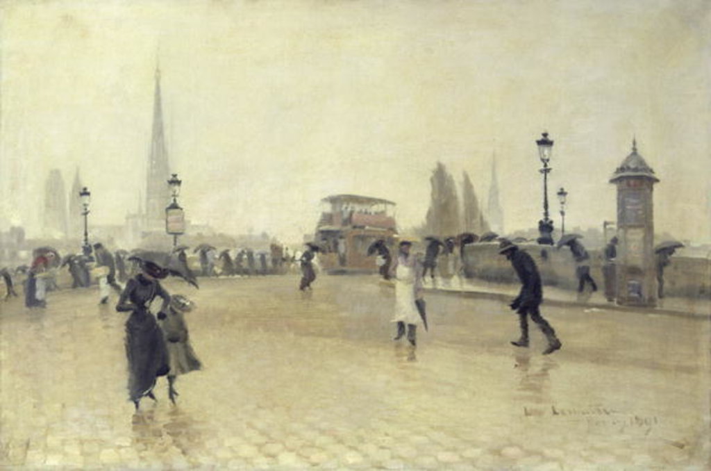 Detail of The Pont Corneille, Rouen, 1891 by Leon Lemaitre