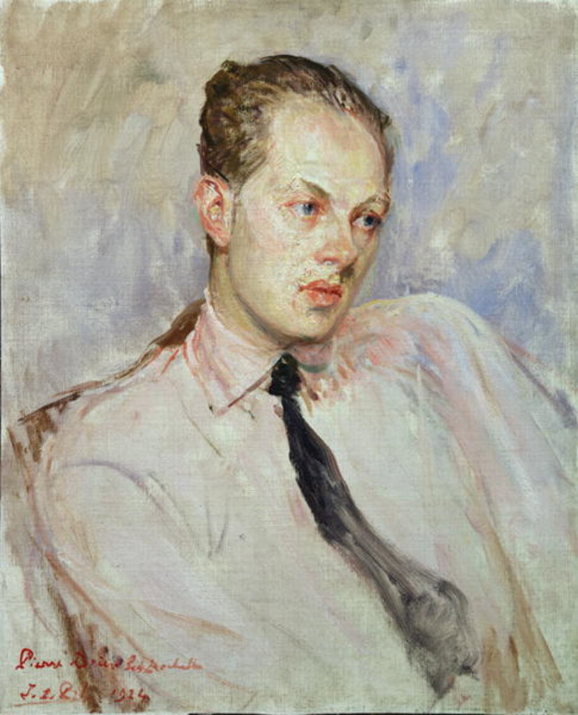 Detail of Study for a portrait of Pierre Drieu La Rochelle 1924 by Jacques-Emile Blanche