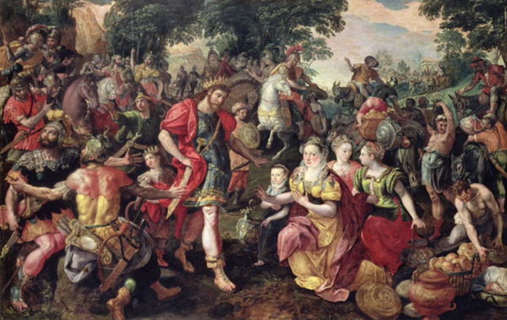 Detail of David and Abigail or Alexander and the Family of Darius by Maarten de Vos