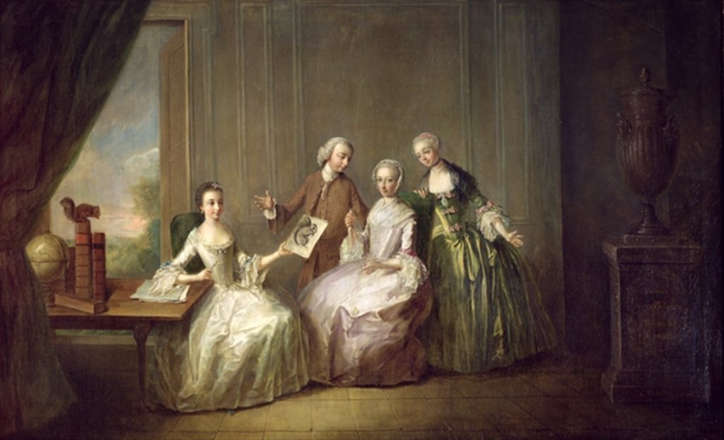 Detail of Family in an Interior with Squirrels, possibly the Burton Family from Eltham, Kent, 1755-60 by Philippe Mercier