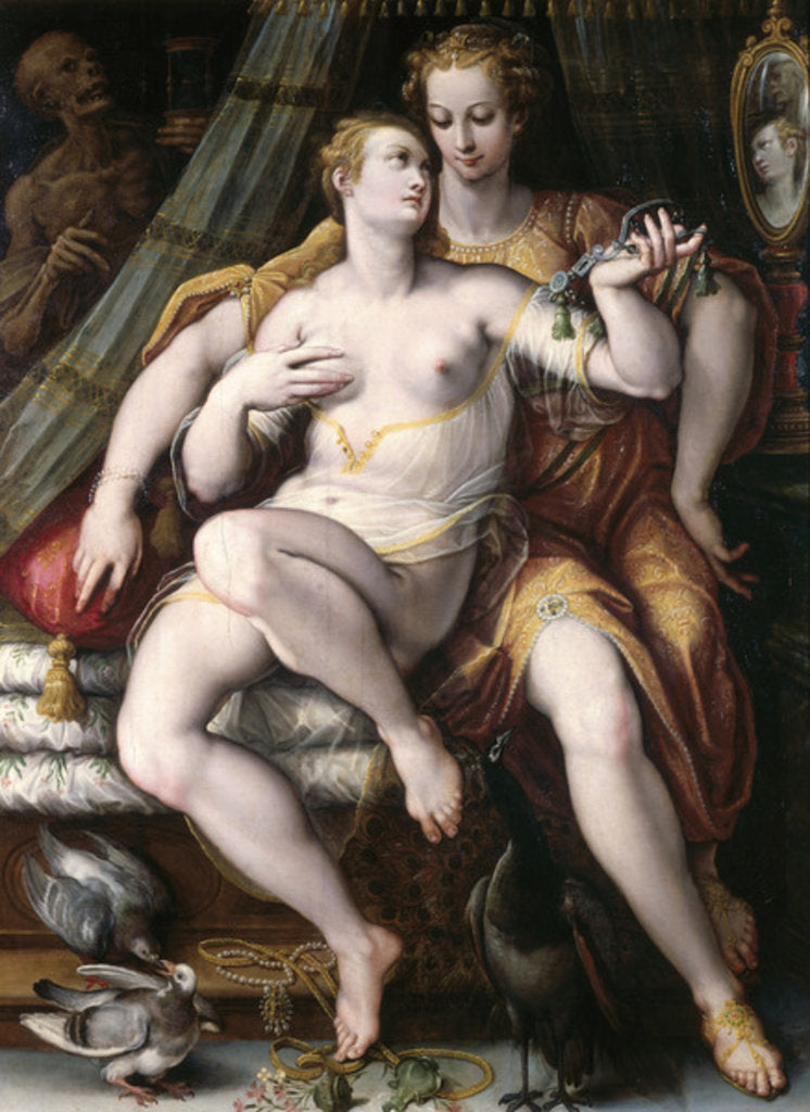 Detail of Vanity, Modesty and Death, 1569 by Jan van der (1523-1605) Straet