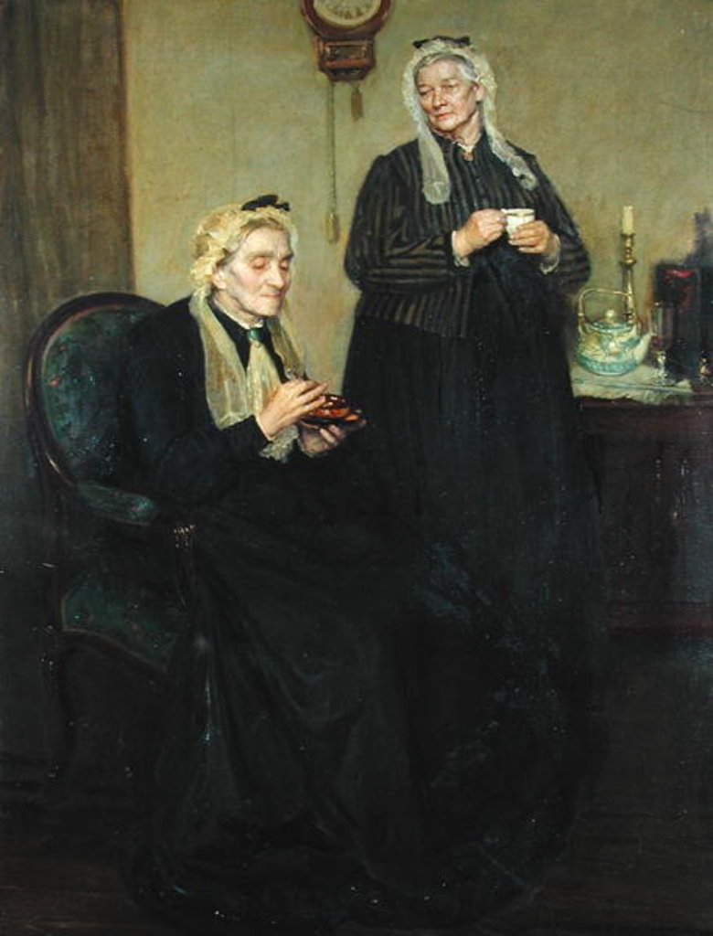 Detail of The Elderly Spinsters, 1904 by Richard Emil Miller