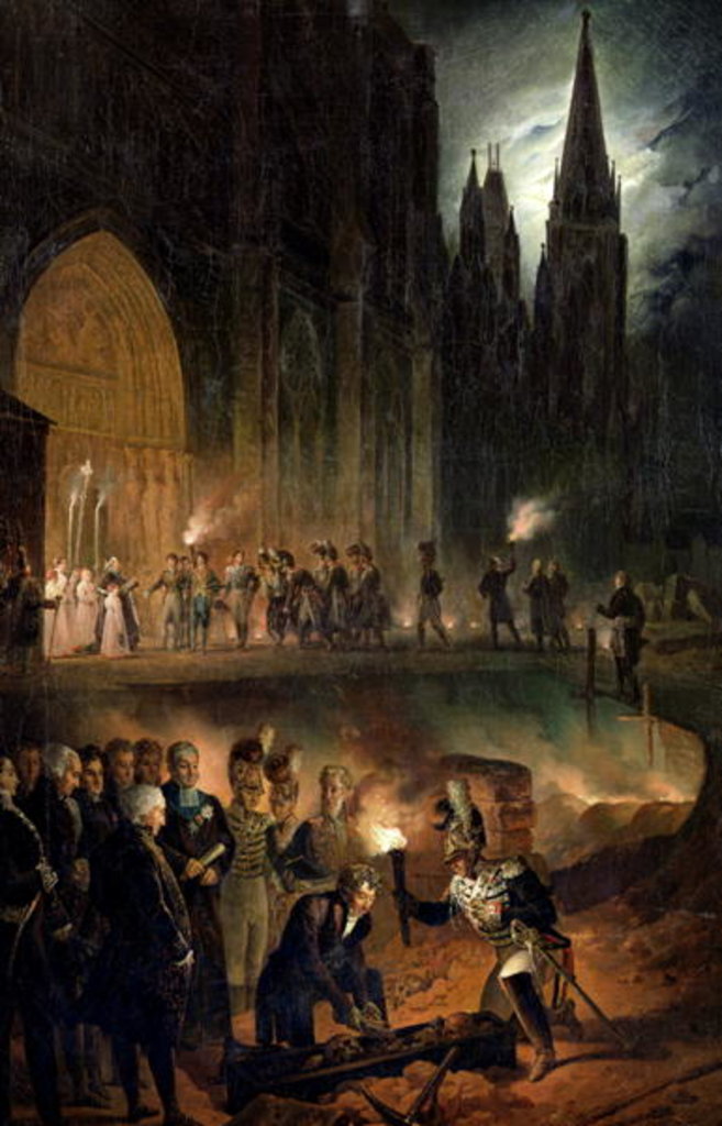 Detail of Transferring the Bones of the Royal Family to the Church of St. Denis, 18th January 1817 by Francois Joseph Heim