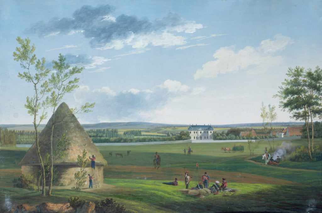 Detail of The Chateau d'Etry and the Park Occupied by Cossacks in 1814 by J. Randon
