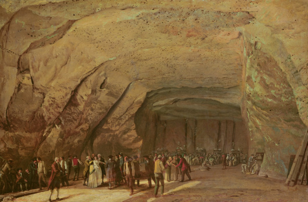 Detail of Entrance and Interior of a Cave used as a Warehouse for Salt in Dieppedalle, c.1798 by Jean-Pierre Houel