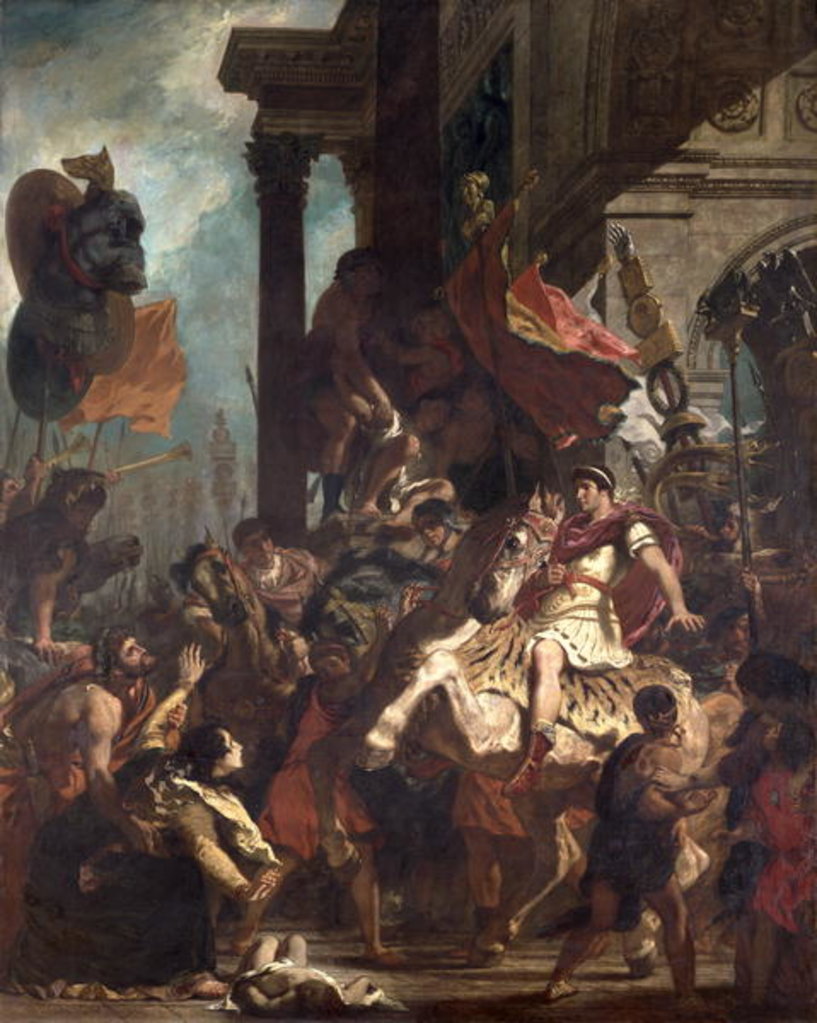 Detail of The Justice of Trajan 1840 by Ferdinand Victor Eugene Delacroix