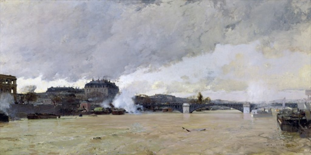 Detail of The Flooding of the Seine, c.1903 by Luigi Loir