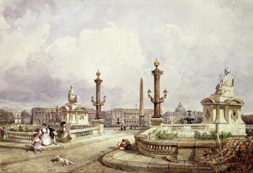 Detail of The Place de la Concorde, c.1837 by William Wyld
