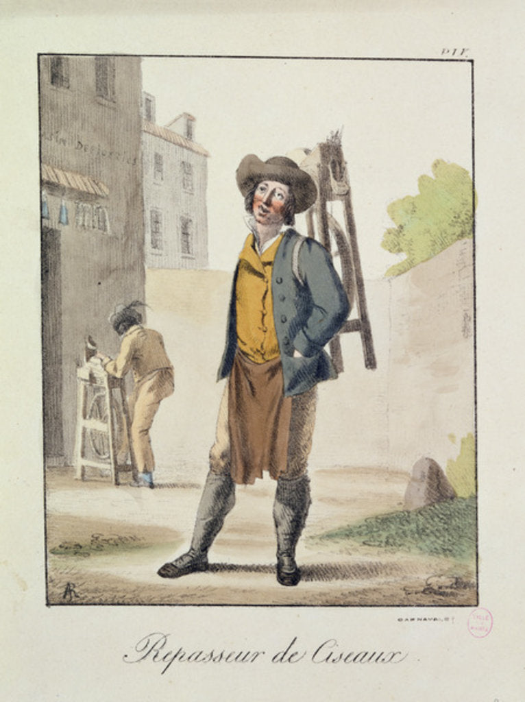 Detail of The Knife Grinder by French School