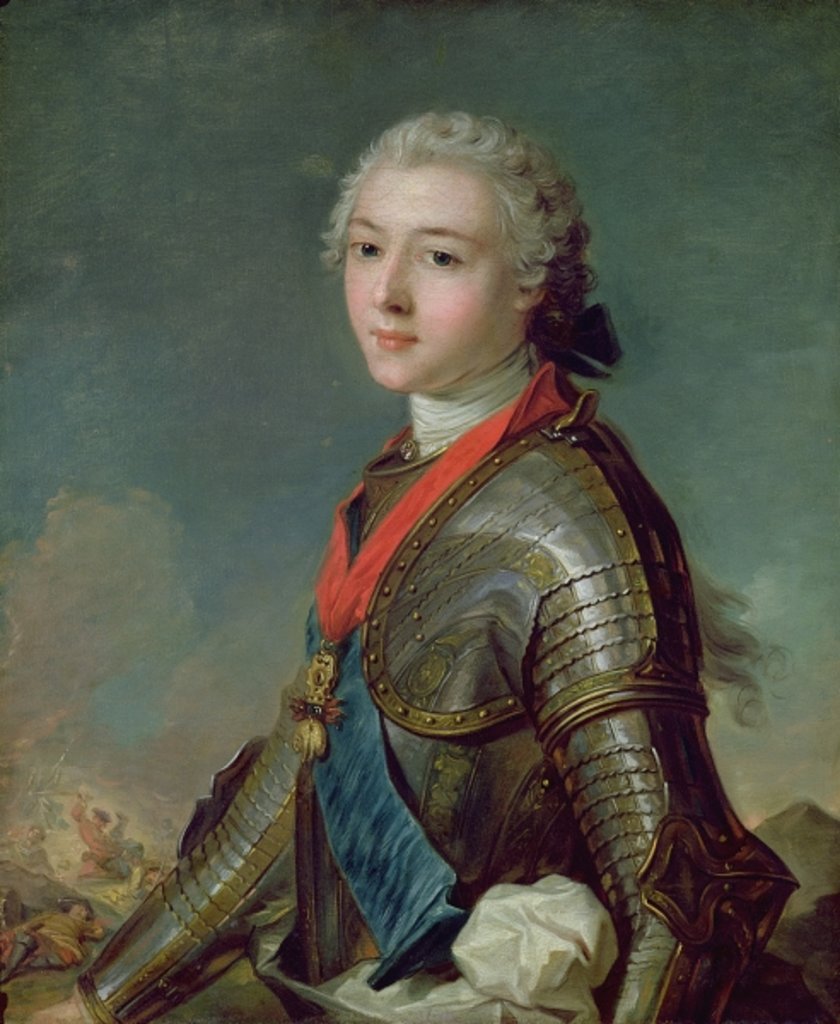Detail of Louis Jean Marie de Bourbon Duke of Penthievre, 1743 by Jean-Marc Nattier