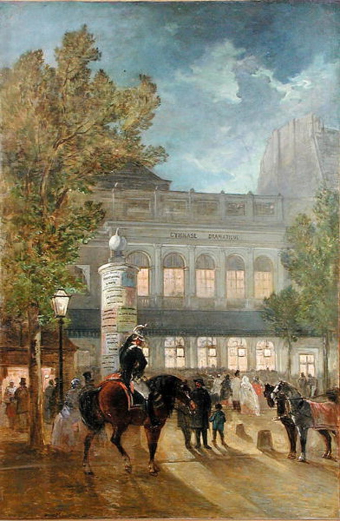 Detail of The Theatre Gymnase, Evening by Jules Hereau