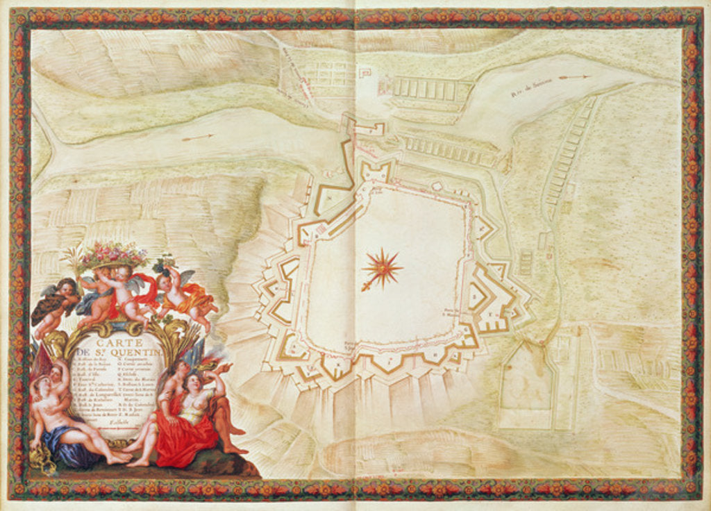 Detail of Ms. 988, Vol.3 fol.10 Map of Saint-Quentin by Sebastien Le Prestre de Vauban