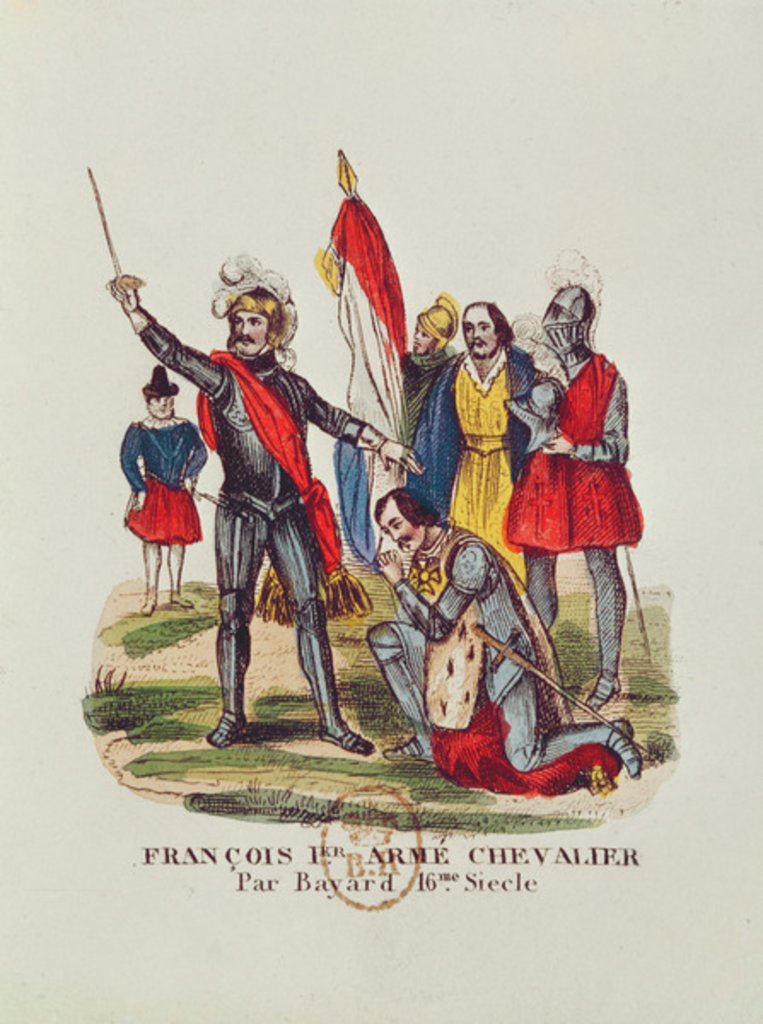 Detail of Francois I King of France and Pierre du Terrail Chevalier Bayard, after the Battle of Marignan in 1515, 1841 by French School