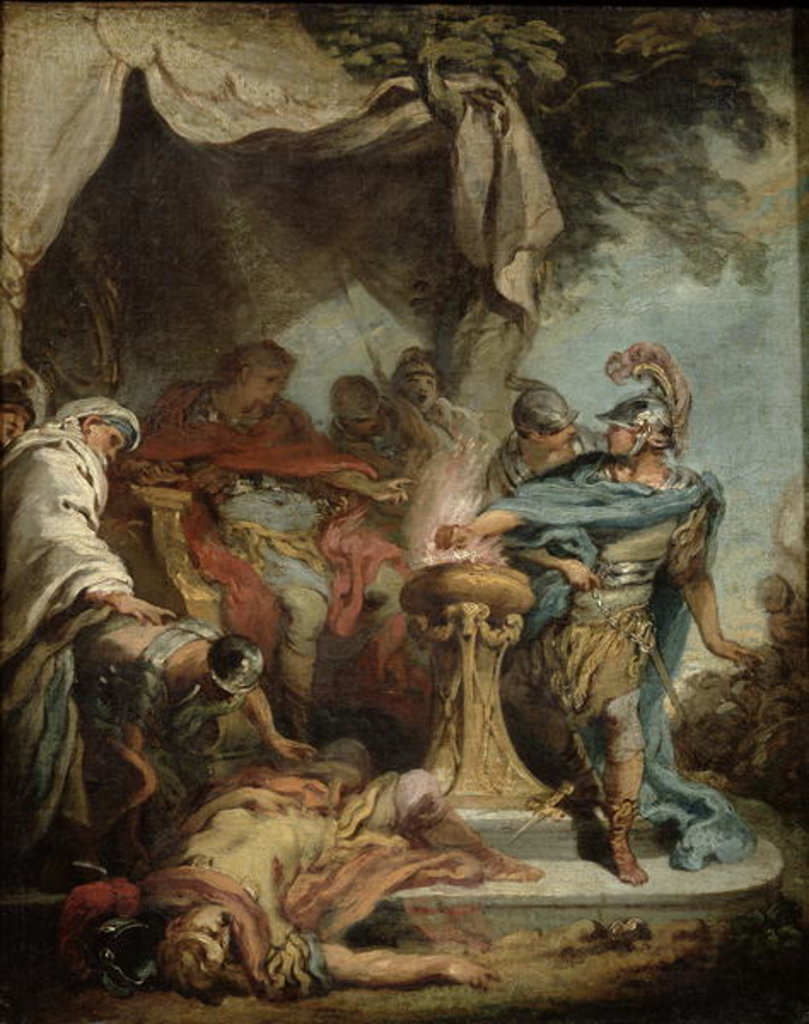 Detail of Mucius Scaevola before Porsenna by Francois Boucher