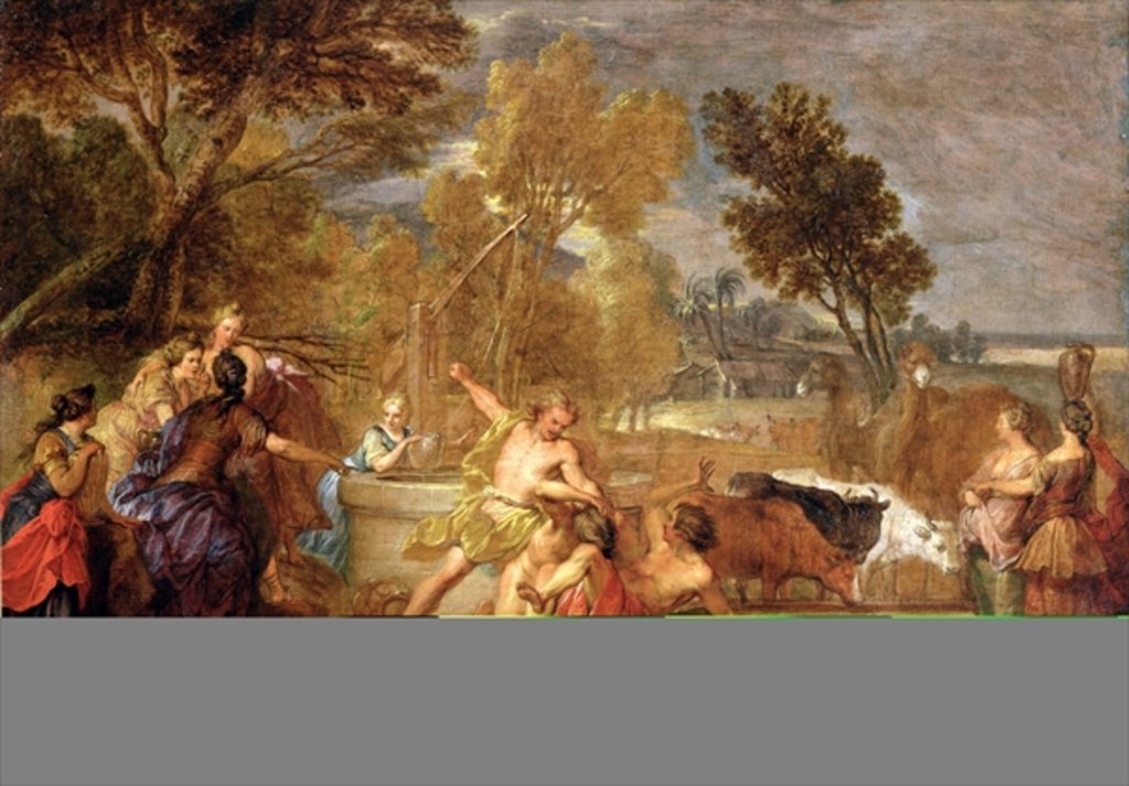 Detail of Moses and the Daughters of Jethro by Nicolas Bertin