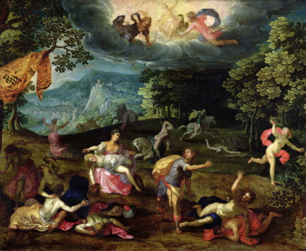 Detail of The Punishment of Niobe by Tobias Verhaecht