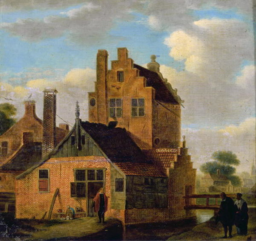 Detail of Brick Houses by Dutch School