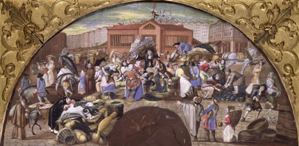 Detail of The Fish Market at Les Halles, c.1660 by French School