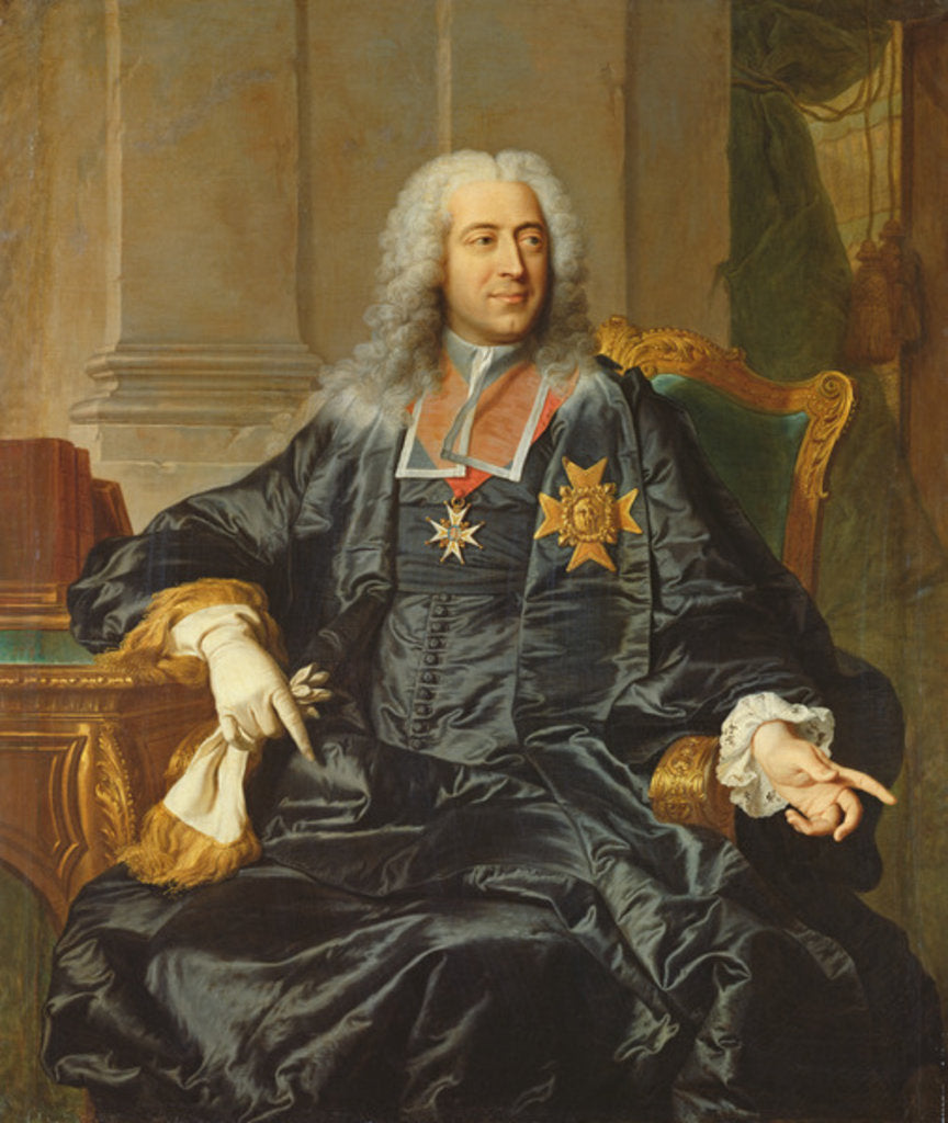 Detail of Marc-Pierre de Voyer-de-Paulmy Count of Argenson by Hyacinthe Rigaud