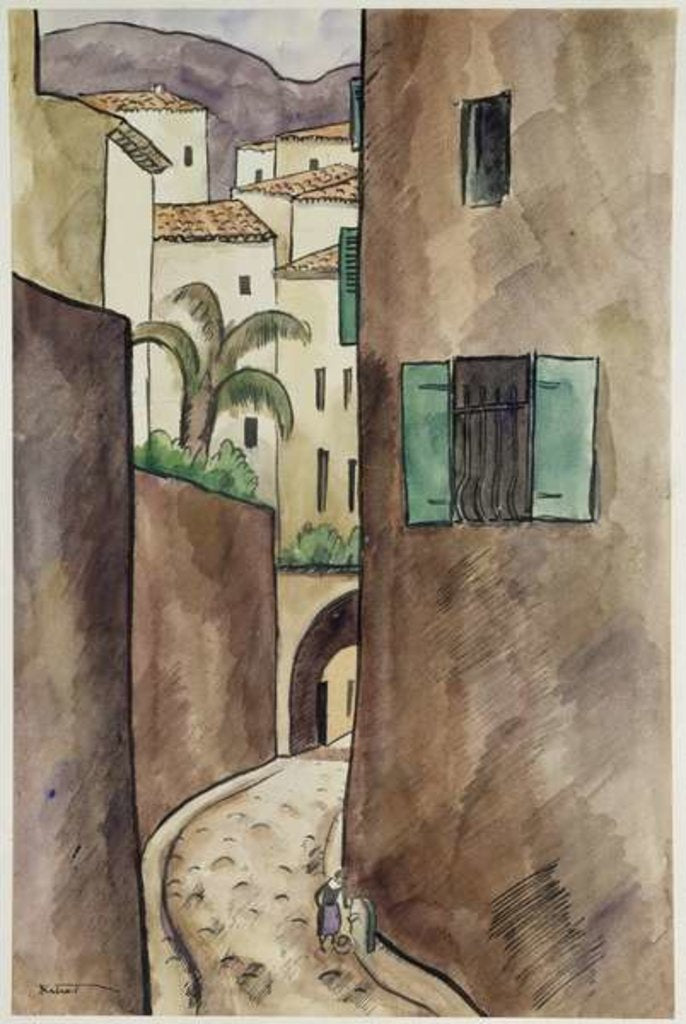Detail of Mediterranean Street and Houses by Louis Robert Antral