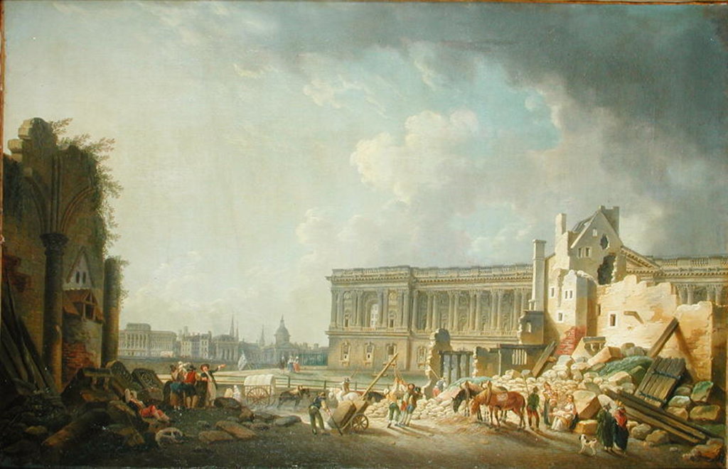 Detail of Clearing the Colonnade of the Louvre, 1764 by Pierre Antoine Demachy